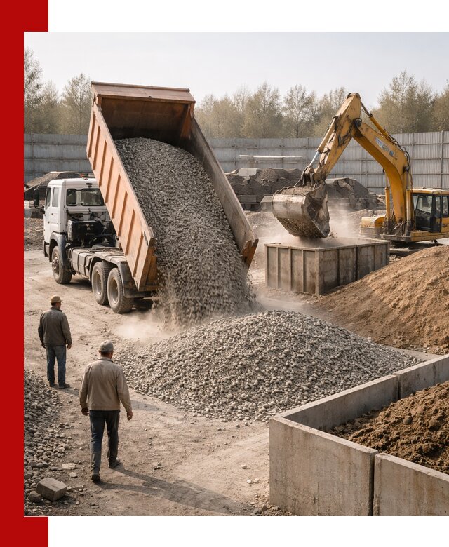 Доставка нерудных материалов с погрузкой и разгрузкой в Губкине