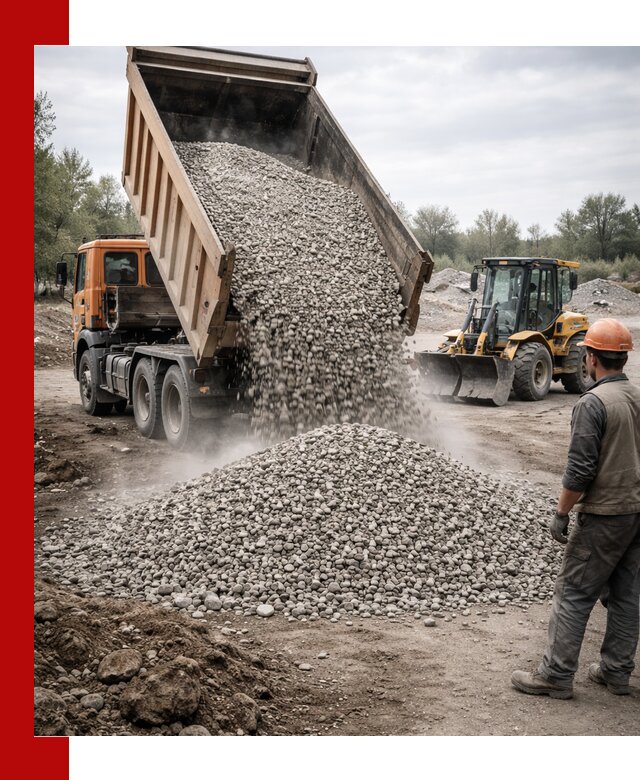 Доставка щебня в Губкине крупными и мелкими фракциями