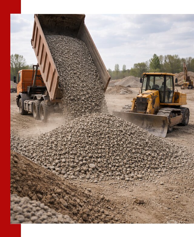 Доставка гравийного щебня фракции 40-70 в Губкине