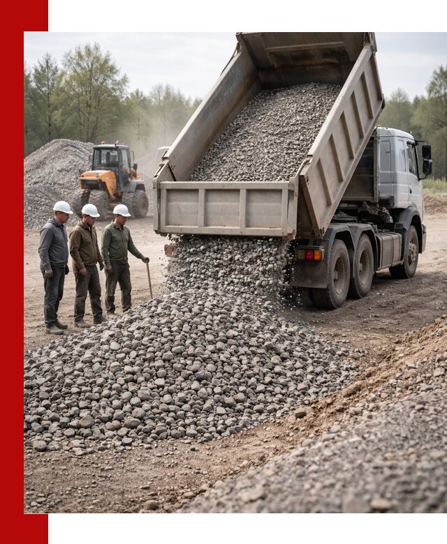 Доставка гравийного щебня фракции 70-120 в Губкине