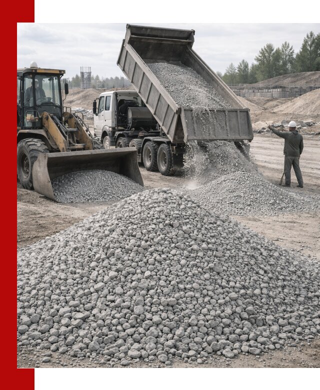 Доставка известнякового щебня фр. 5–20 в Губкине