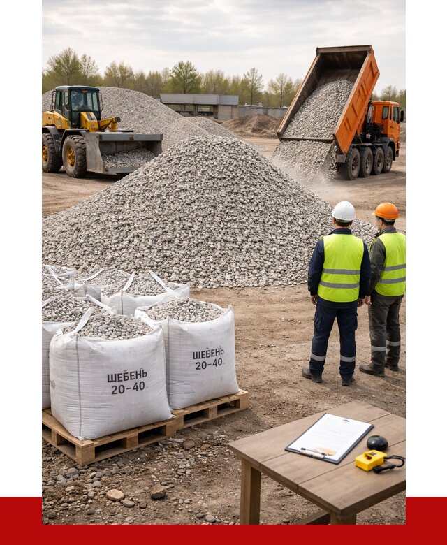 Известняковый щебень 20-40 в Губкине от 2133 р. ПРОНЕРУДГбк
