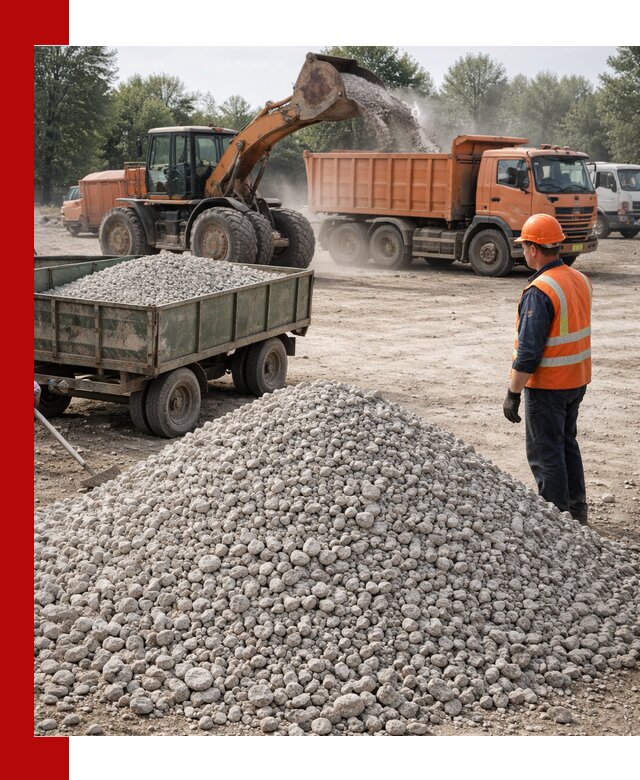 Доставка известнякового щебня фракция 20–40 в Губкине