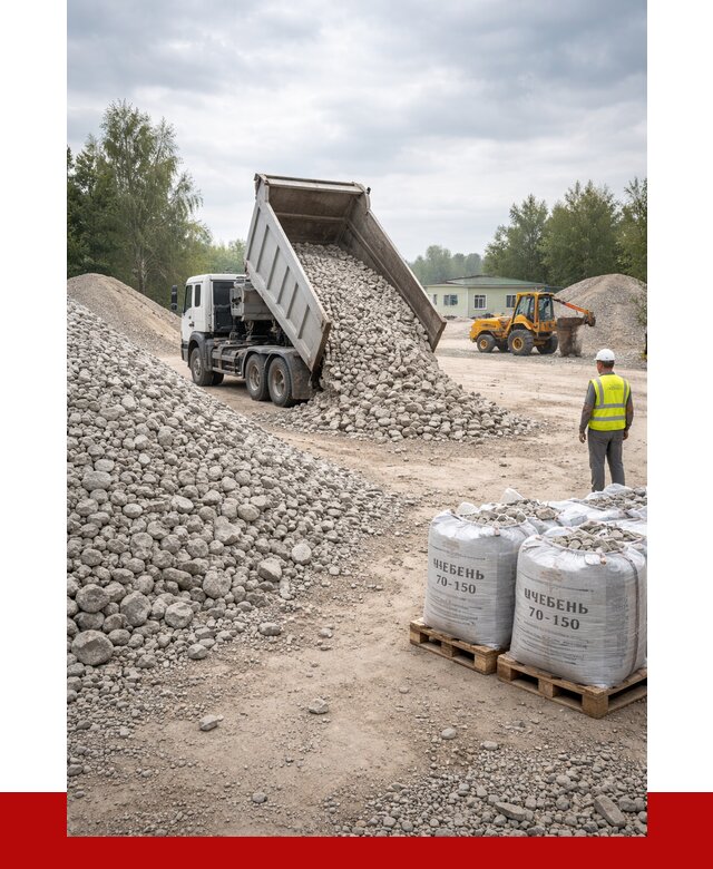 Известняковый щебень фракция 70-150 в Губкине от 1270 р. | ПРОНЕРУДГбк