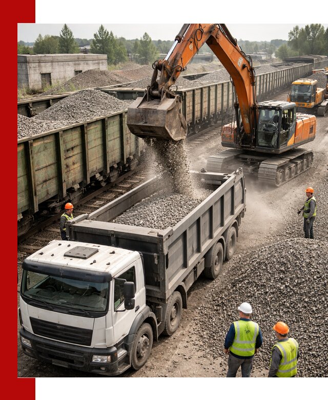 Железнодорожный щебень фракция 25–60 для поставок в Губкине