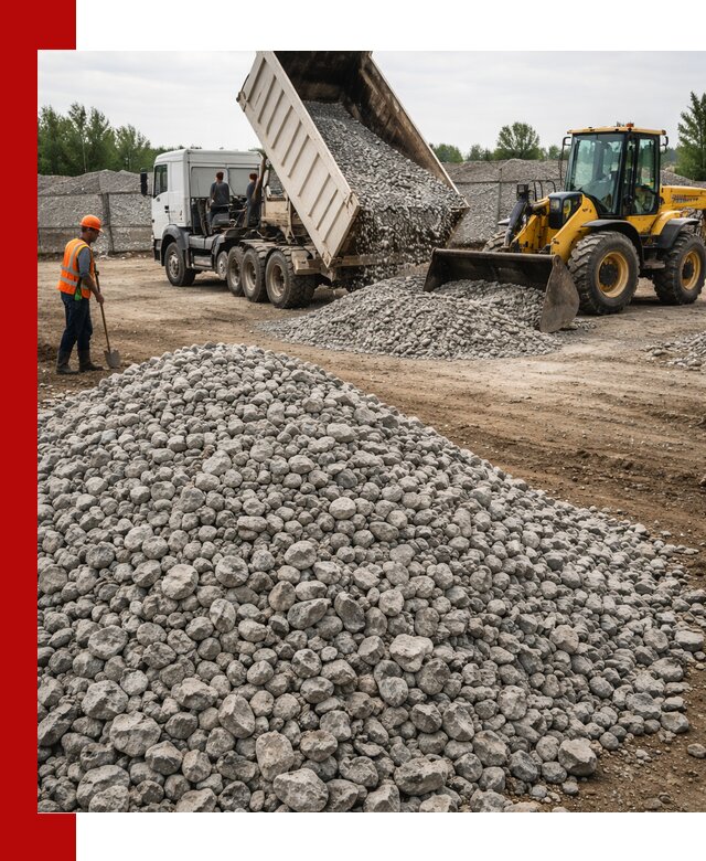 Доставка бетонного щебня фракции 40-70 в Губкине