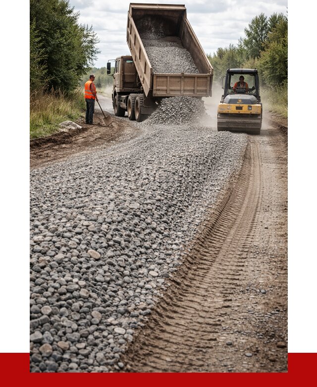 Щебень для отсыпки дороги в Губкине от 2743 р. ПРОНЕРУДГбк