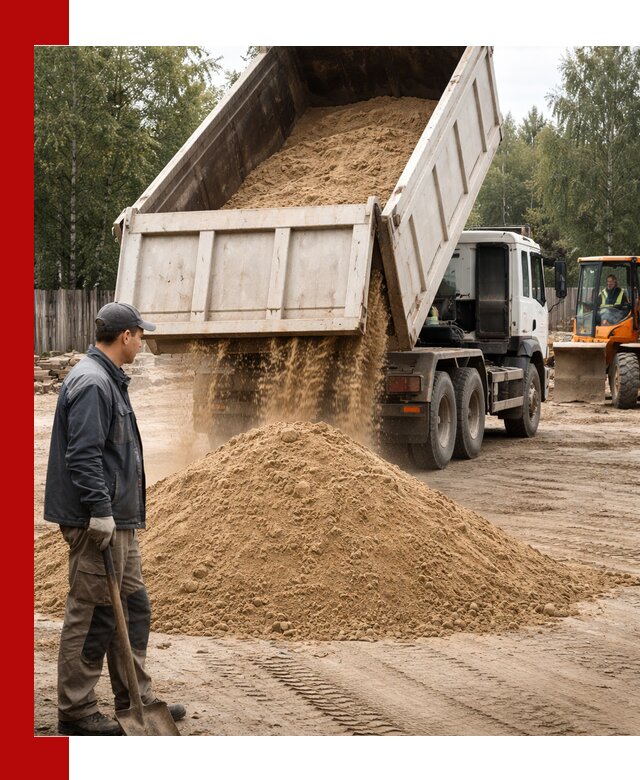 Доставка и продажа песка с разгрузкой в Губкине