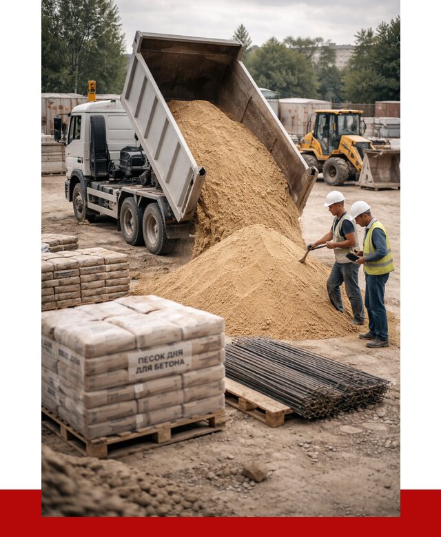 Песок для бетона в Губкине от 2540 р. с доставкой, ПРОНЕРУДГбк