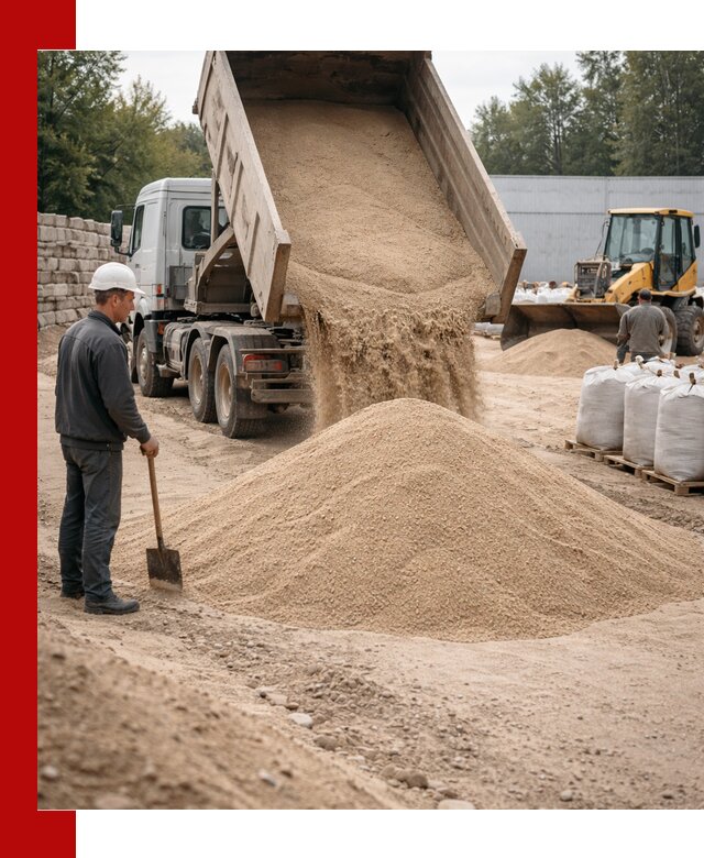 Кварцевый песок фракция 0–3 мм с доставкой в Губкине