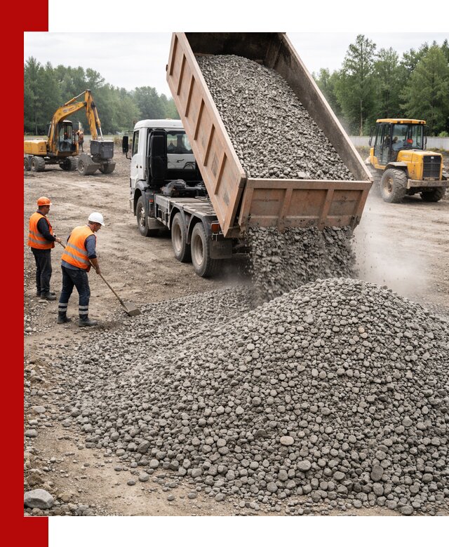 Доставка гравия фракции 40-70 в Губкине оптом и в розницу