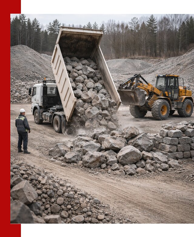 Доставка и продажа бутового гранитного камня в Губкине