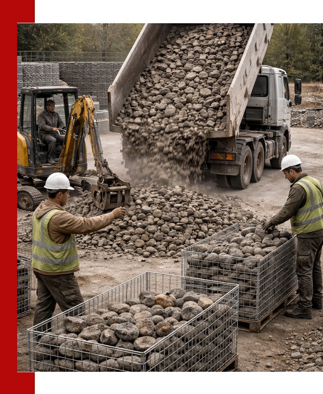 Камень для габионов фракция 100–201 в Губкине