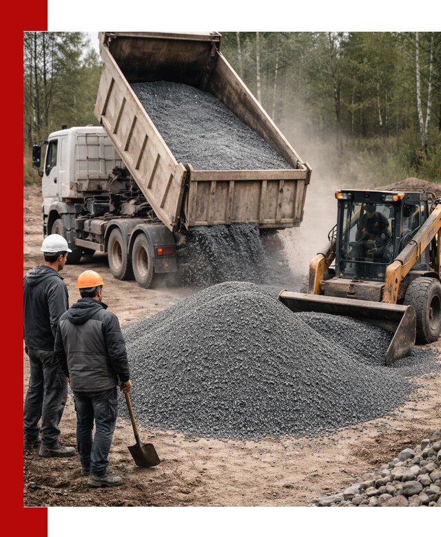 Гранитный отсев 0-5 с доставкой и разгрузкой в Губкине