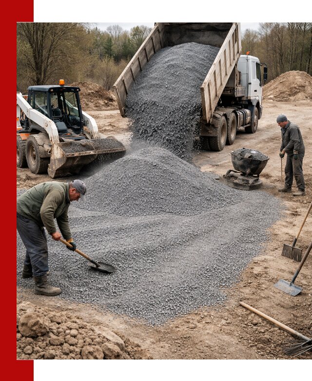 Отсев для подсыпки в Губкине — доставка и подсыпка на участок