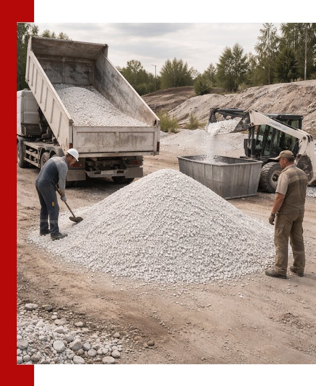 Доставка и продажа белой мраморной крошки в Губкине