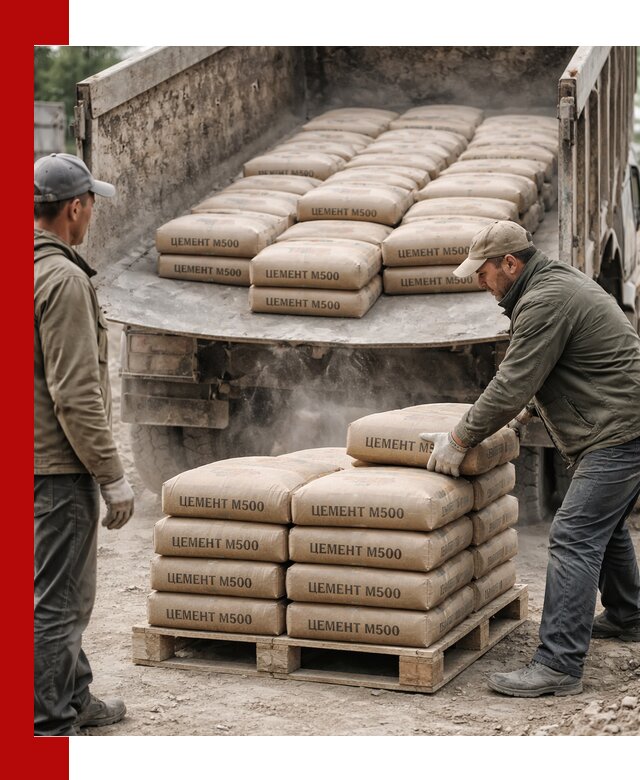 Цемент М500 с доставкой самосвалом в Губкине
