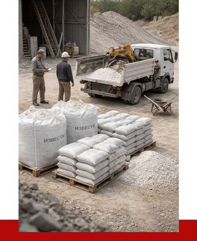 Известь строительная в Губкине с доставкой от 4266 р. | ПРОНЕРУДГбк