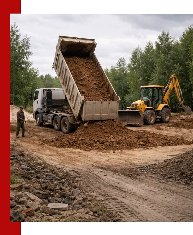 Доставка суглинка самосвалами в Губкине подсыпка и планировка