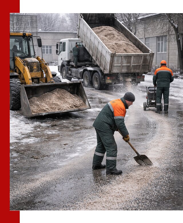 Реагент против гололеда с доставкой и нанесением в Губкине