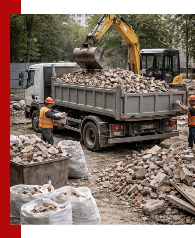 Вывоз строительного мусора в Губкине с самосвалами и контейнерами