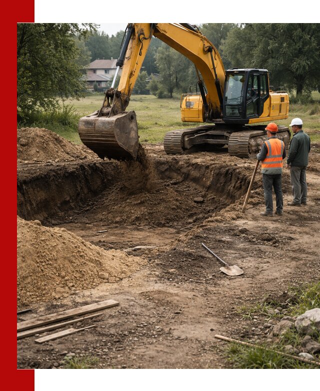 Рытье котлована под фундамент в Губкине (быстро и недорого)