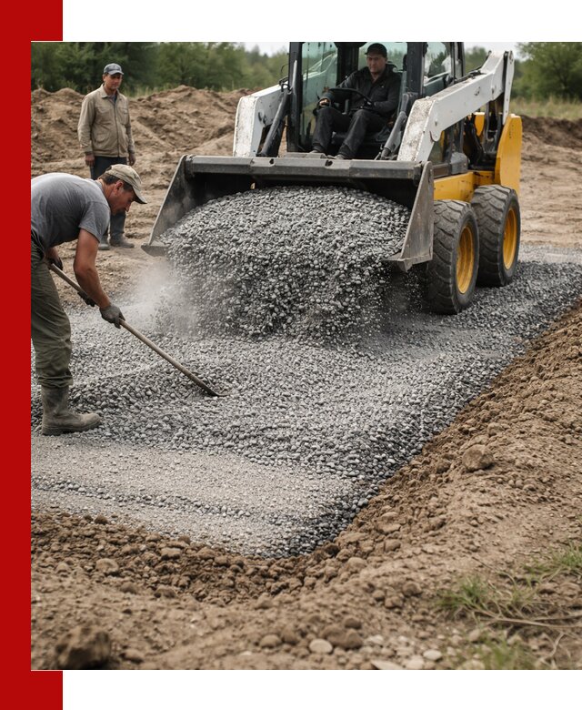 Устройство щебеночной подушки в Губкине для дорог и фундаментов